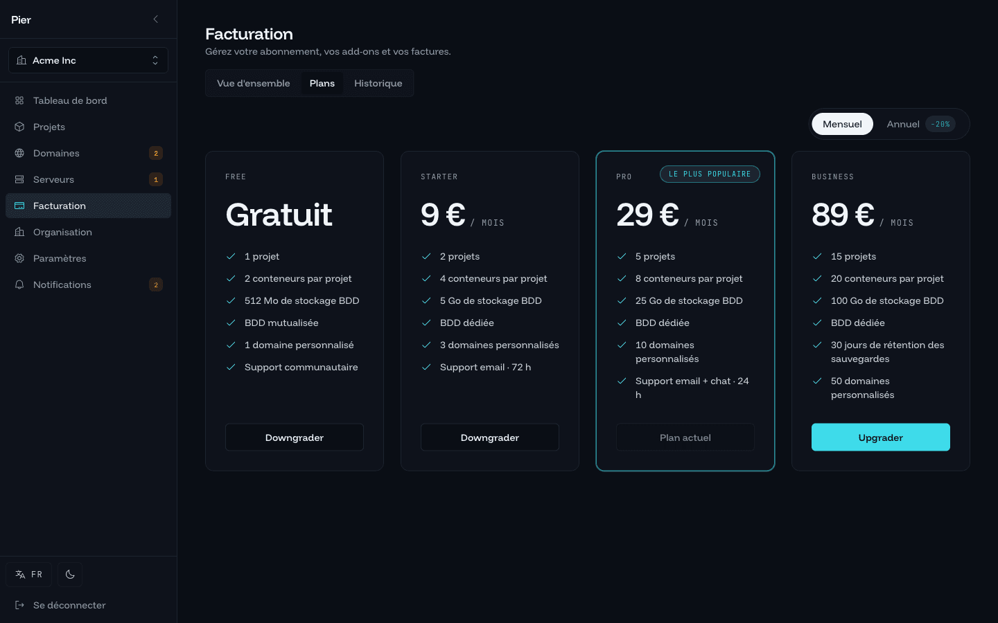 Catalogue de plans
